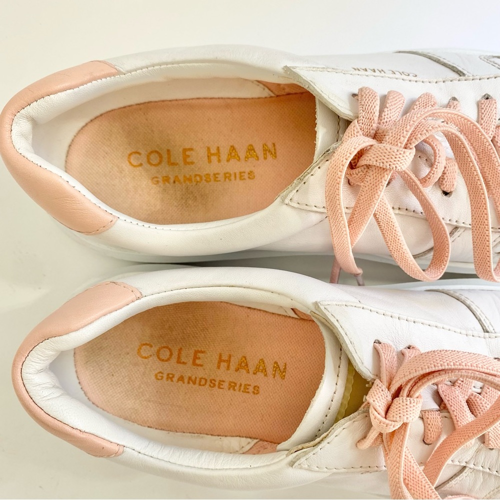 Cole Haan Grandpro Rally Court Leather Lace-up Fashion Sneakers White/Pink 6.5B - Picture 6 of 8